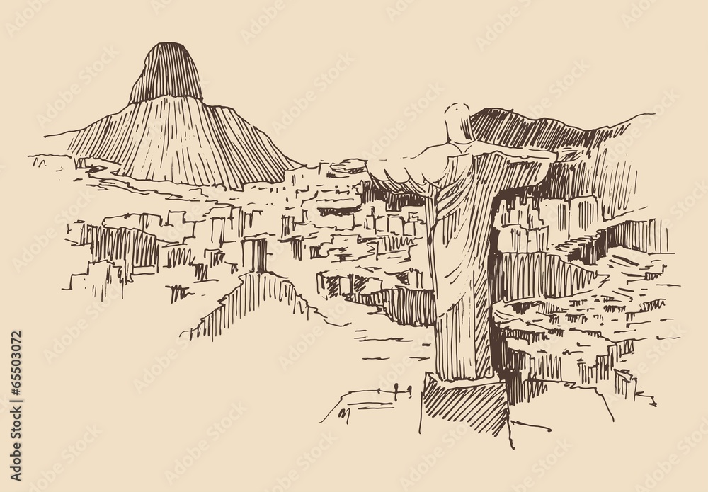 miasto-rio-de-janeiro-brazylia-vintage-grawerowane-ilustracja