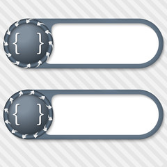 set of two vector buttons with arrows and brackets