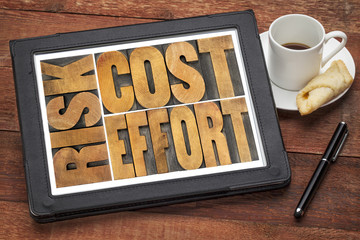 Canvas Print - cost, effort, risk - business concept
