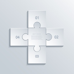 Poster - Vector modern puzzle infographics background.