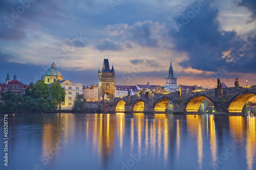 Obraz na płótnie canvas trzyczęściowy "tryptyk" Praga.