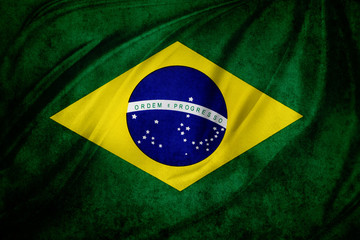 Canvas Print - Grunge effect Brazil flag