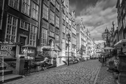 Naklejka na szybę Architecture of Mariacka street in Gdansk, Poland