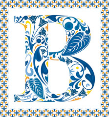 Wall Mural - Blue letter B