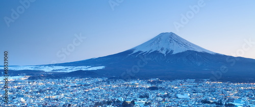 Obraz na płótnie canvas dwuczęściowy "dyptyk" Zamontować Fuji, Japonia