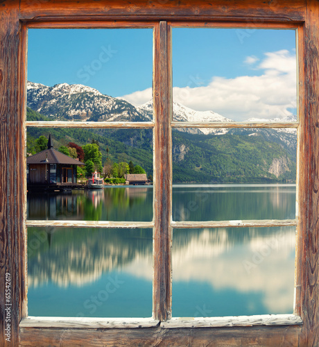Plakat na papierze fotorealistycznym Widok na jezioro grundlsee