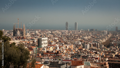 Board z aluminiowym obramowaniem Widok z lotu ptaka barcelona
