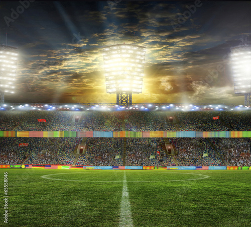 Obraz na płótnie canvas dwuczęściowy "dyptyk" Stadion z fanami