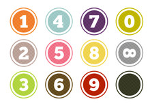 Colorful Number Buttons Set