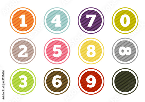 Fotografía Colorful number buttons set