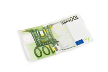 Hundred Euros Isolated On White Background, Economy