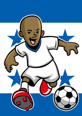 Poster - Honduras soccer player with flag background