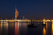 Portsmouth waterfront at night