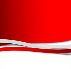 Poster - Abstract wavy red background