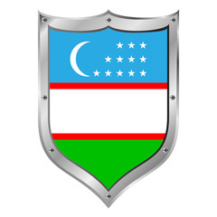 Wall Mural - Uzbekistan flag button.