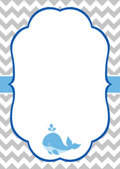 Baby boy invitation with whale