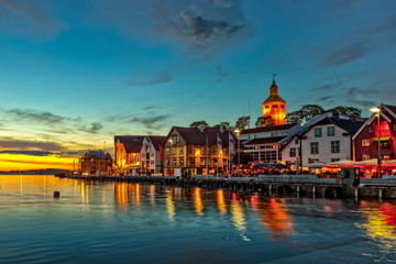 Wall Mural - Stavanger at night - Charming town in the Norway.