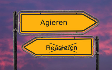 Canvas Print - Strassenschild 18 - Agieren