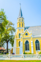 Canvas Print - Wat Niwet Thammaprawat Temple Church in ayutthaya Thailand