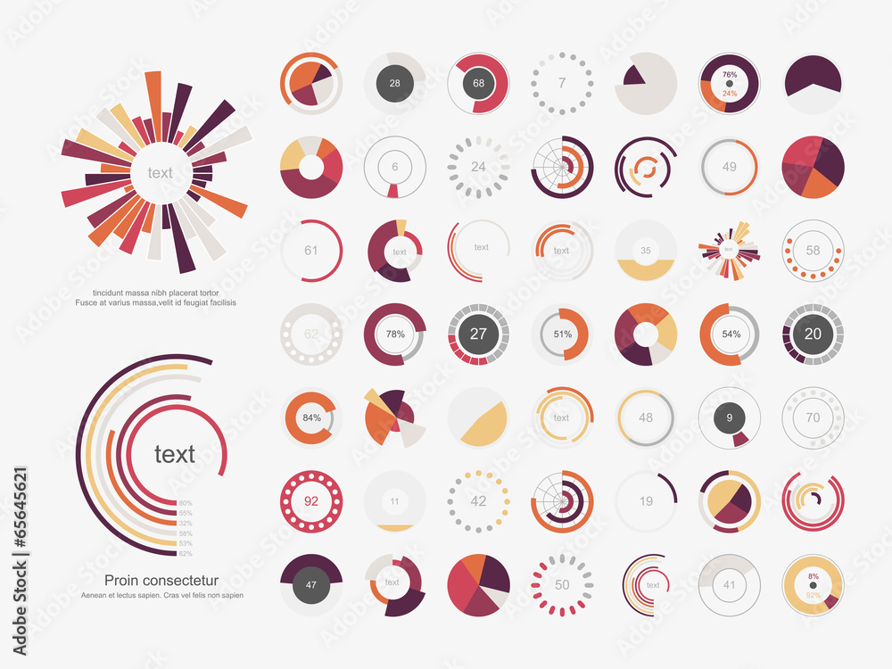 Infographic Elements.Pie chart set icon. - obrazy, fototapety, plakaty 
