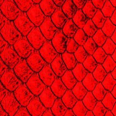 Wall Mural - background of red snake skin closeup