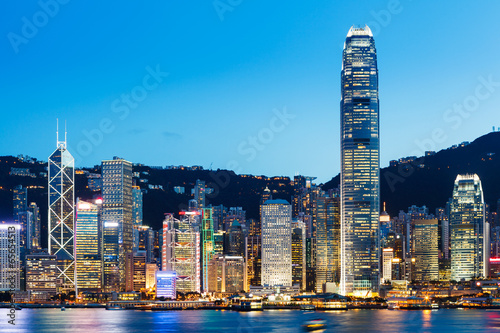 Naklejka samoprzylepna Hongkong skyline