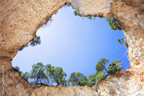 View from a grotto, Gargano, Italy