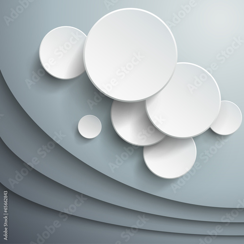 Abstract background with 3d  vector waves and circles.