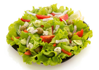 Poster - salad in plate on white