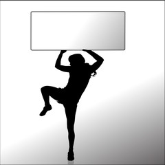 Vector silhouette of a woman.