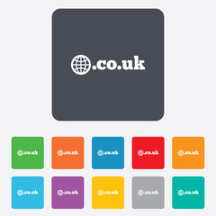 Domain CO.UK sign icon. UK internet subdomain