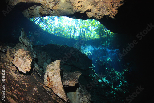 Tapeta ścienna Wejście do jaskini podwodnej cenote
