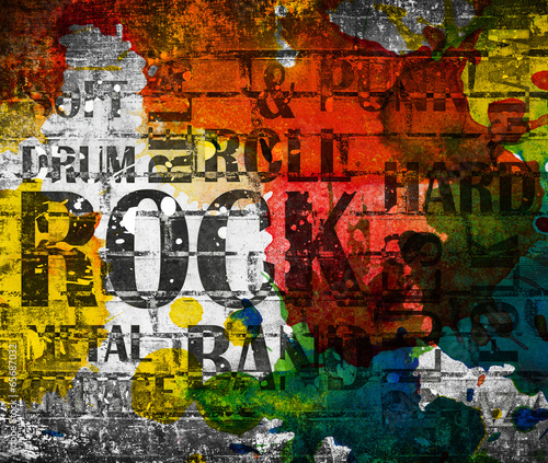 Dekoracja na wymiar  plakat-muzyki-rockowej-grunge