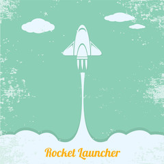 Sticker - vintage style retro poster of Rocket launcher