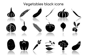 Sticker - Vegetables black icons