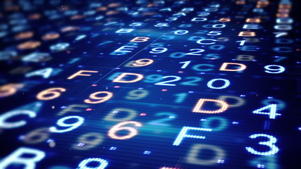 Wall Mural - digital hexadecimal data loopable background