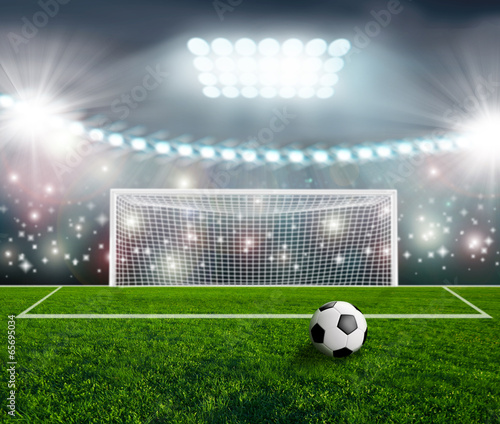 Board z aluminiowym obramowaniem Piłka nożna na arenie stadionu zielony