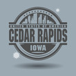 Stamp or label with text Cedar Rapids, Iowa inside