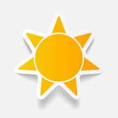 Sticker - realistic design element: sun