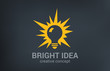 Creative bright new idea vector logo design. Light bulb