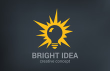 Creative Bright New Idea Vector Logo Design. Light Bulb