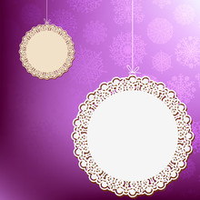 Purple Lace Ornament Card.   EPS8