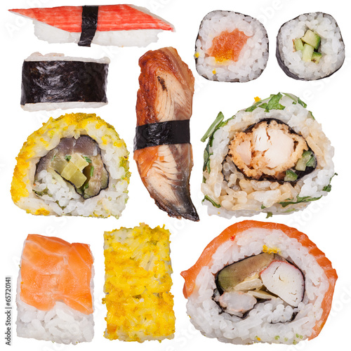 Fotoboard na płycie Zestaw sushi japoński owoce morza