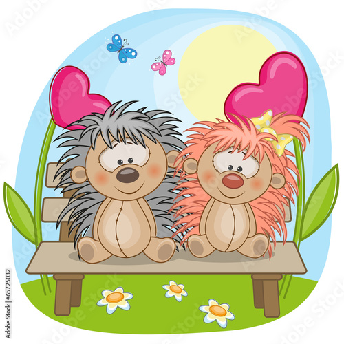 Nowoczesny obraz na płótnie Lovers hedgehogs