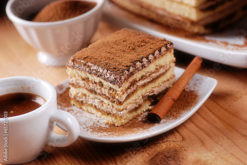 Fotografie, Obraz tiramisù fatto in casa, tradizionale dolce italiano