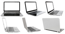 Set Of Laptops With Cut Out Screens