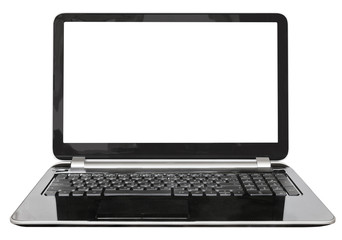 front view of portable computer with cut out screen