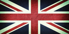 Grunge Great Britain Flag. Detailed Fabric Texture