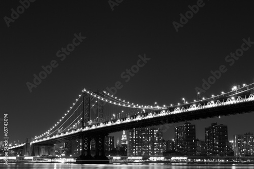 Plakat na papierze fotorealistycznym Manhattan most i panoramę, Nowy Jork