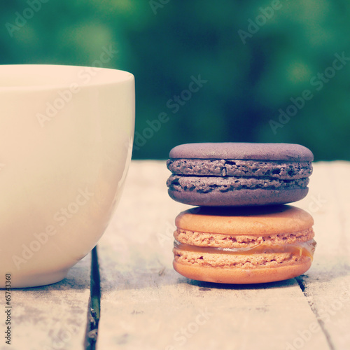 Tapeta ścienna Słodkie i kolorowe francuskie macarons stylu retro-vintage